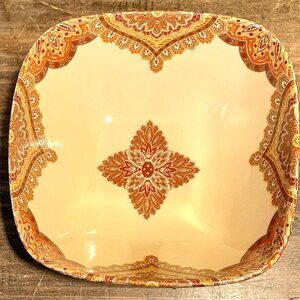 222 Fifth (PTS) 9.75" SPICE ROAD LG. SQUARE SERVING BOWL MAROON/GORGEOUS-PERFECT